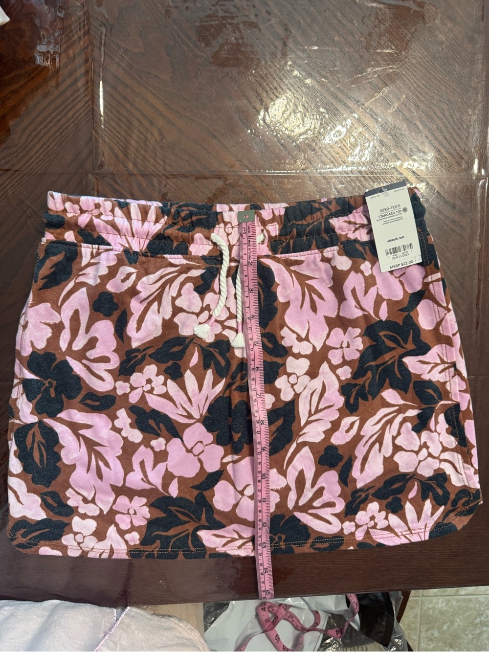 OshKosh B'gosh Pink, Brown & Black Floral Skirt - Picture 4 of 4